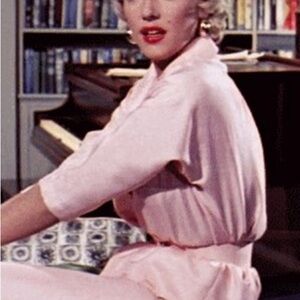 Light Pink Button-Up Shirt with Matching Belt and pants- inspired Marilyn look